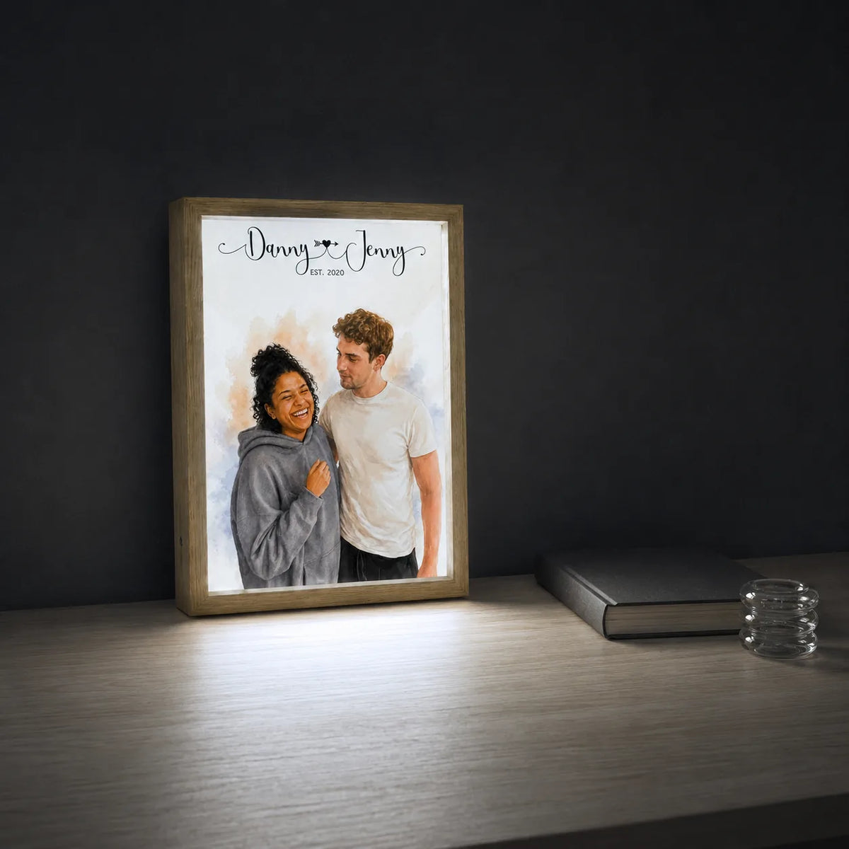 Personalized Couple Photo Light Box – Custom Light-Up Picture Frame
