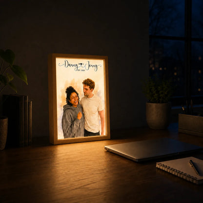 Personalized Couple Photo Light Box – Custom Light-Up Picture Frame