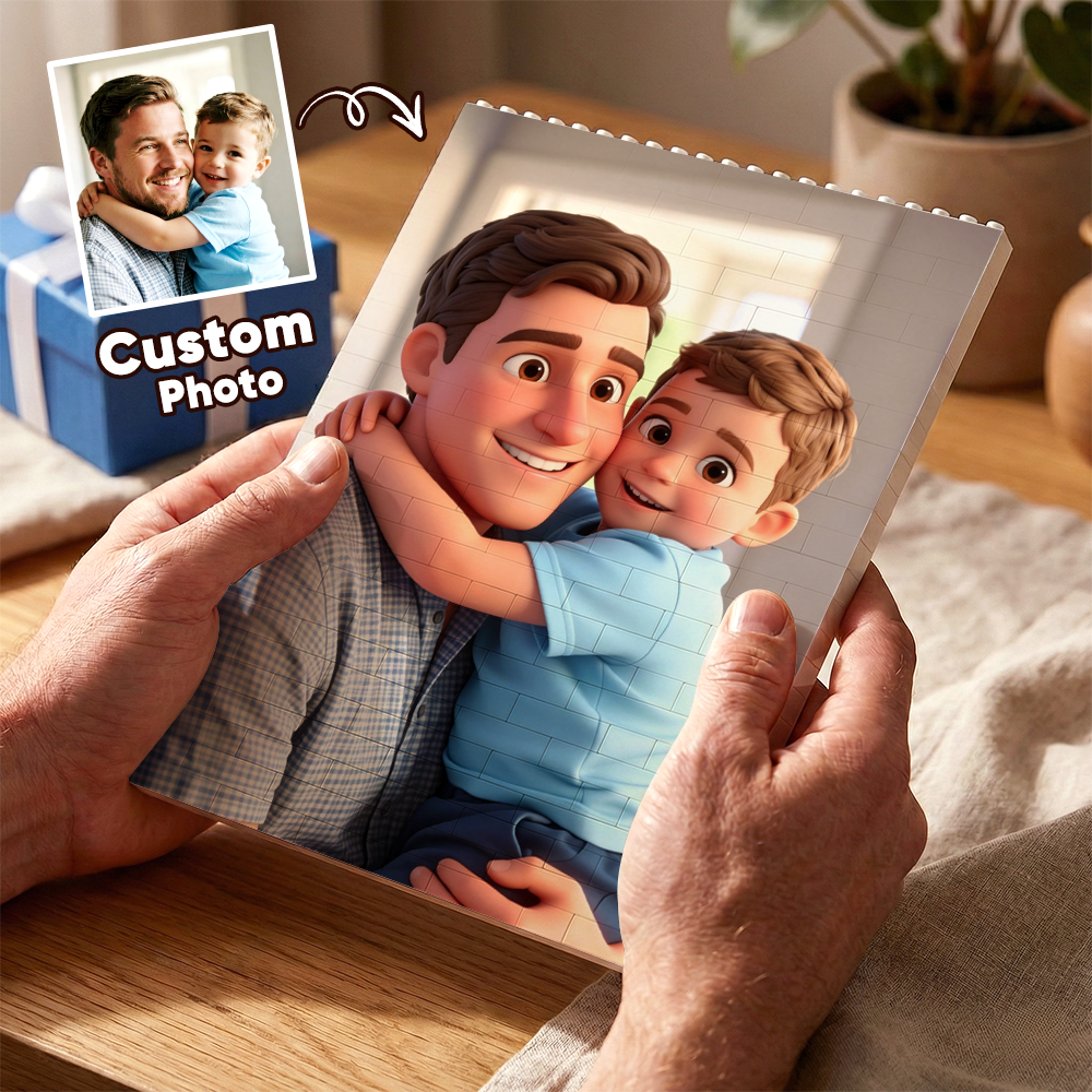 Personalized Photo Bricks Frame for Dad Father's Day Gifts Father's day Keepsake