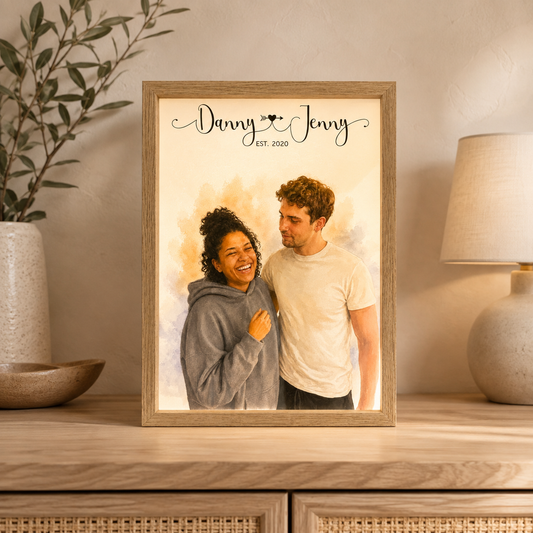 Personalized Couple Photo Light Box – Custom Light-Up Picture Frame