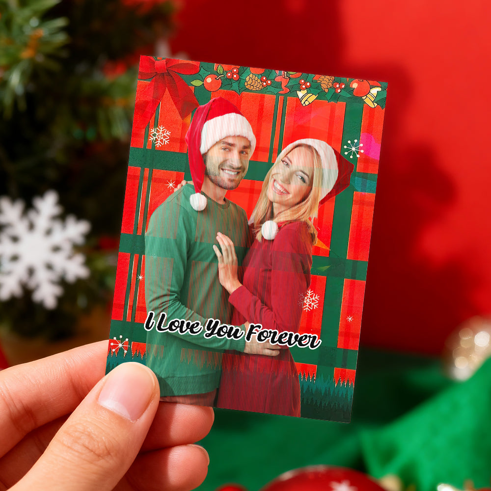 Personalized Lenticular Card Christmas Photo Anime Style Christmas Gift Holiday Greeting Card