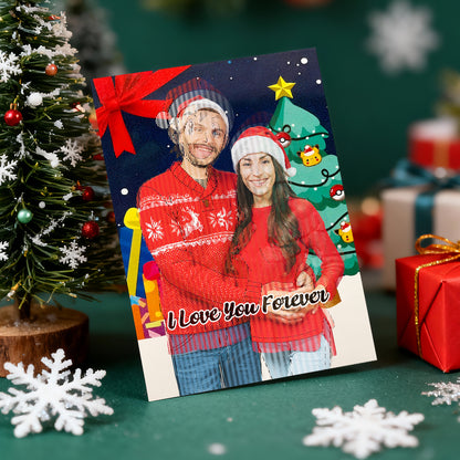 Personalized Lenticular Card Christmas Photo Anime Style Christmas Gift Holiday Greeting Card