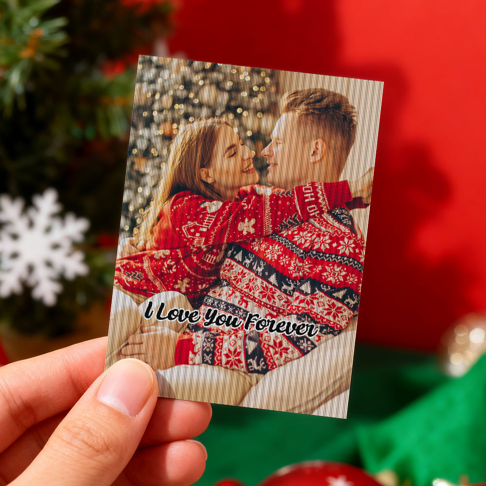 Personalized Lenticular Card Christmas Photo Anime Style Christmas Gift Holiday Greeting Card