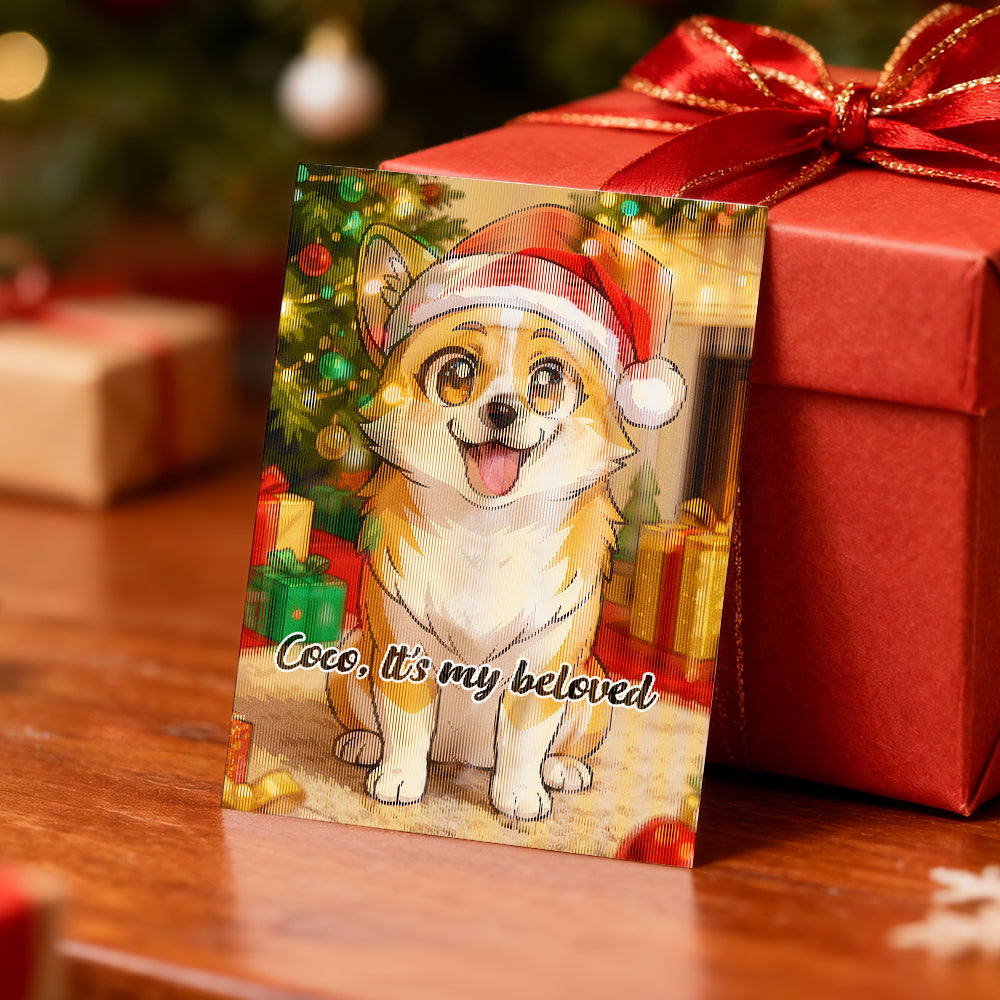 Personalized Lenticular Card Christmas Photo Anime Style Christmas Gift Holiday Greeting Card
