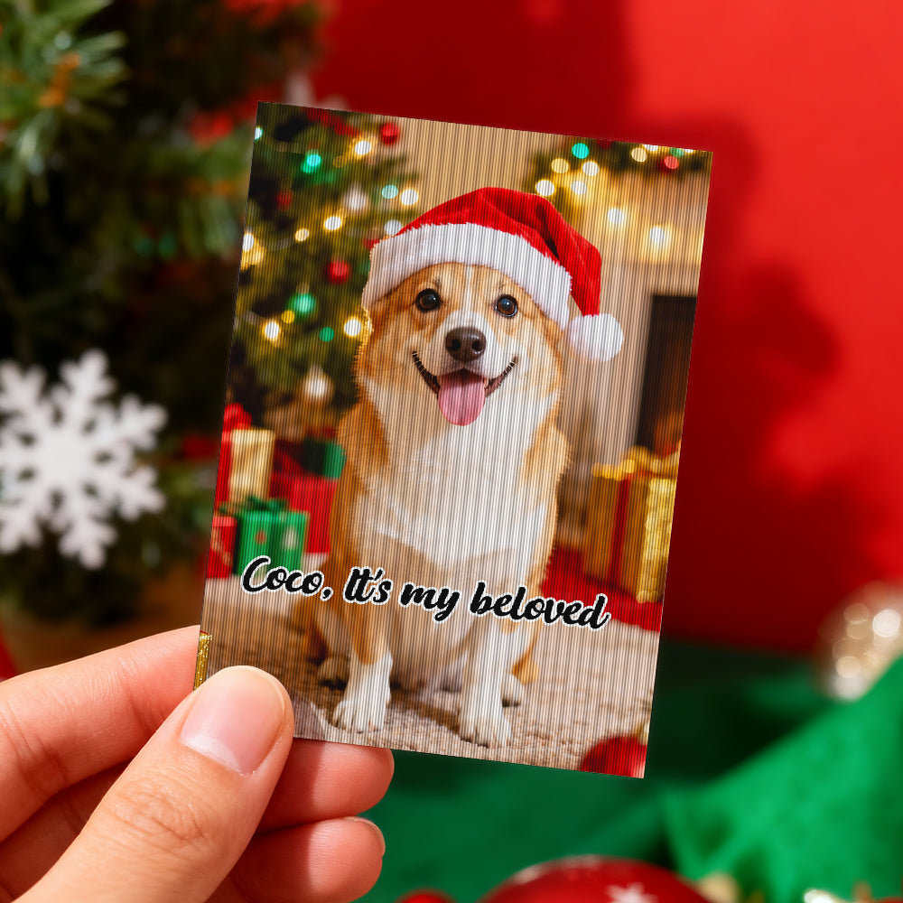 Personalized Lenticular Card Christmas Photo Anime Style Christmas Gift Holiday Greeting Card