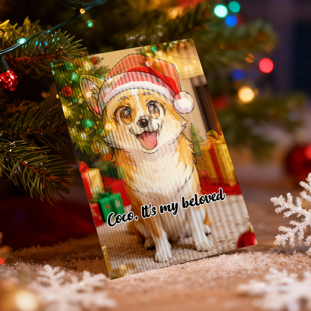 Personalized Lenticular Card Christmas Photo Anime Style Christmas Gift Holiday Greeting Card