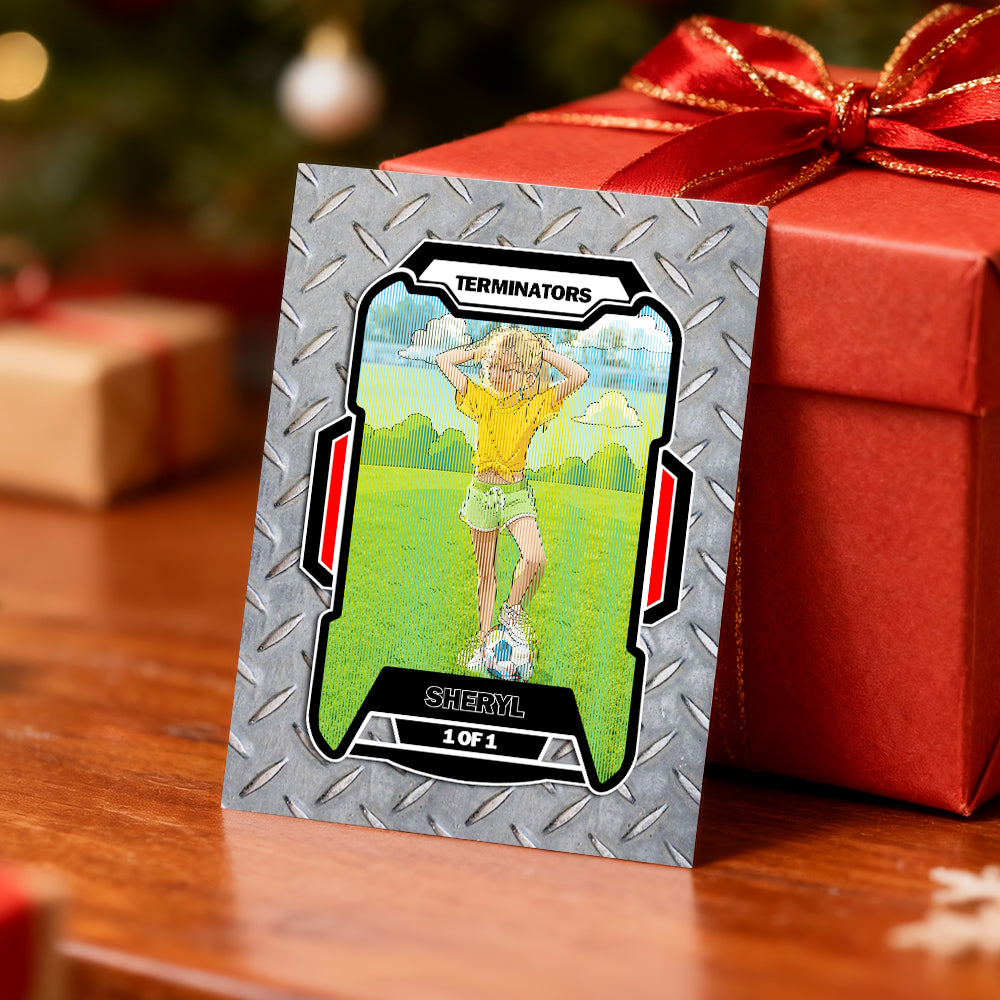 Personalized Lenticular Card Christmas Photo Anime Style Christmas Gift Holiday Greeting Card