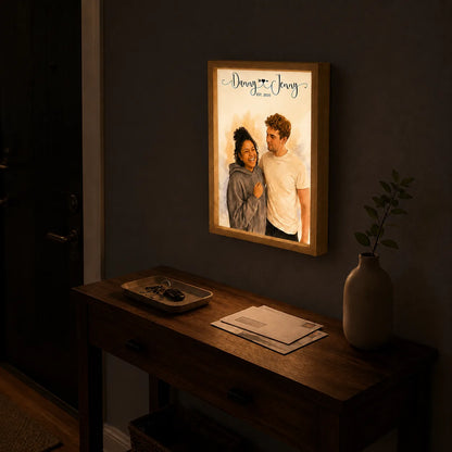 Personalized Couple Photo Light Box – Custom Light-Up Picture Frame