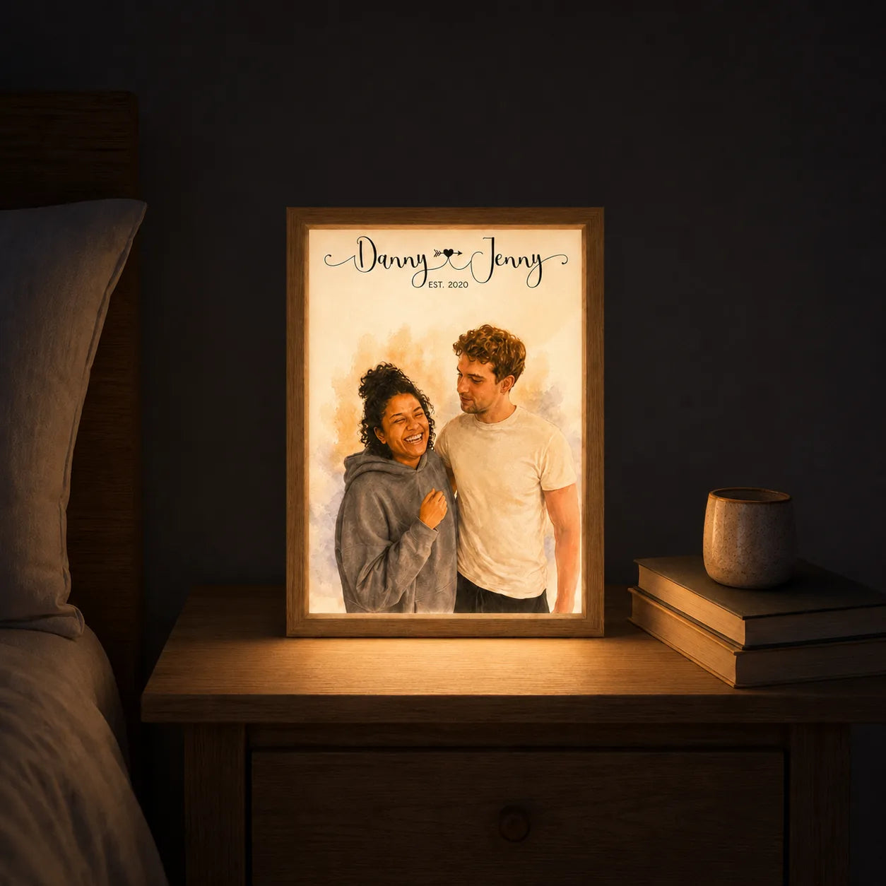 Personalized Couple Photo Light Box – Custom Light-Up Picture Frame