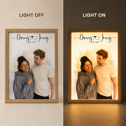 Personalized Couple Photo Light Box – Custom Light-Up Picture Frame